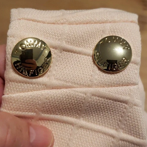 TOMMY HILFIGER CLASSIC SHEATH DRESS BLUSH PINK WITH GOLD BUTTONS SZ 6 - Picture 7 of 15